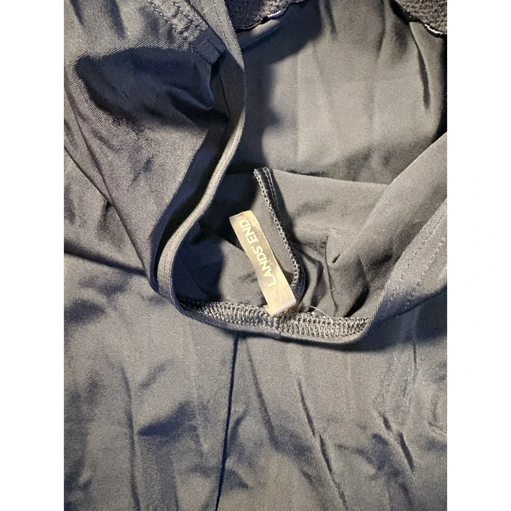 Lands End Basic Black Swim Suit 8 Long Womens Beach Summer Classic